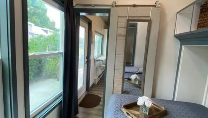 The Breeze Tiny House Rental Bedroom hall The Breeze Tiny House Rental Bedroom hall