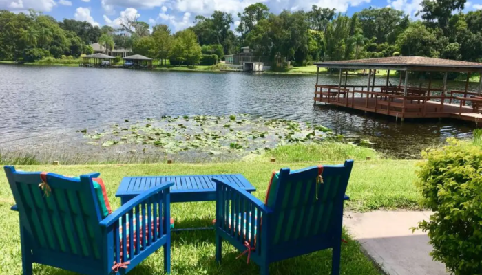 The Galaxy Tiny House Lakefront lounge area The Galaxy Tiny House Lakefront lounge area