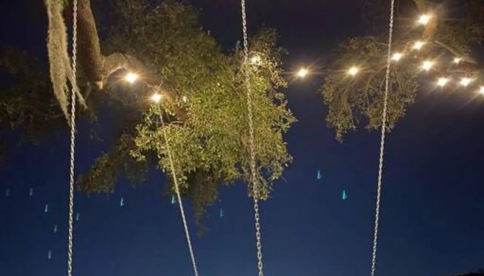 The Getaway Swing Bed Lakeside at Night The Getaway Swing Bed Lakeside at Night