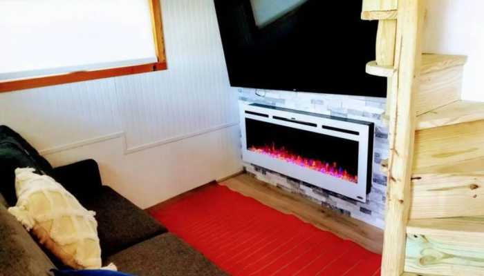 The Getaway Tiny House Lakeside Rental Living area The Getaway Tiny House Lakeside Rental Living area