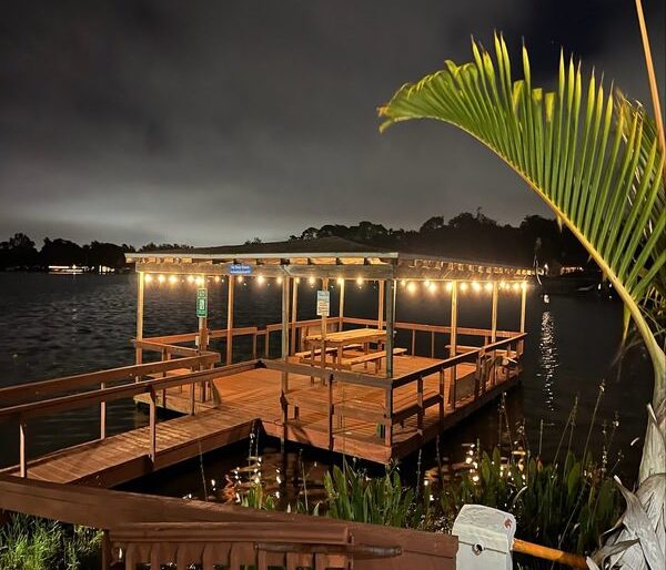 Tiny Town main Dock at night Tiny Town main Dock at night