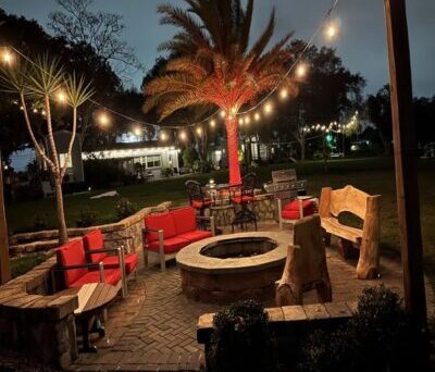 Tiny Town Orlando outdoor seating and lakefront setting Tiny Town Orlando outdoor seating and lakefront setting