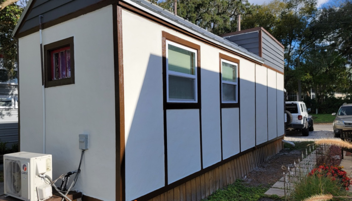 Orlando Bungalow tiny House Back view Tiny Town Orlando Bungalow tiny House Back view