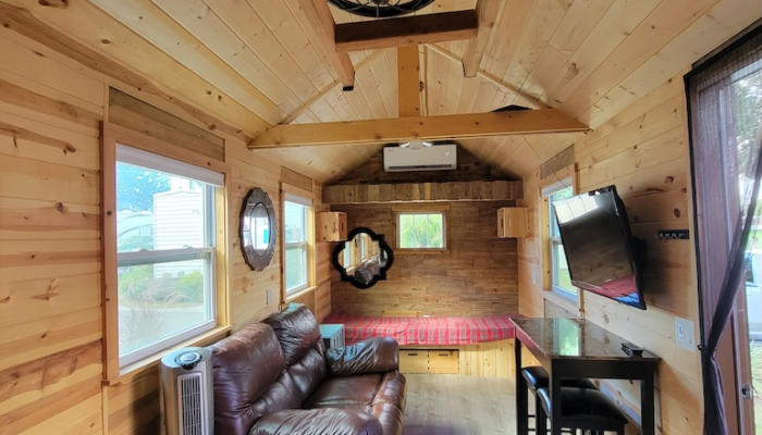 Orlando Bungalow tiny House Rental Living Area Tiny Town Orlando Bungalow tiny House Rental Living Area