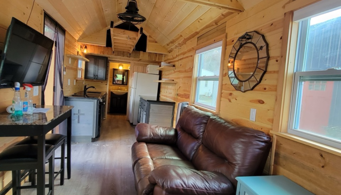 Orlando Bungalow tiny House Rental Living Area Tiny Town Orlando Bungalow tiny House Rental Living Area