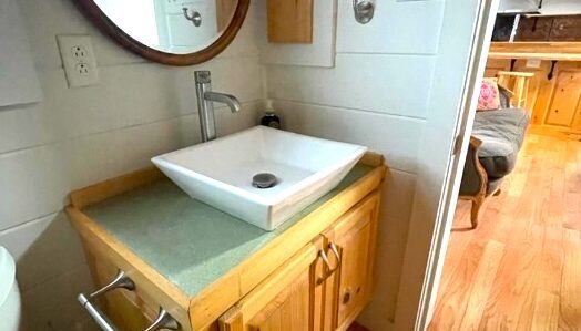 Tiny Town Orlando Dragonfly tiny house rental bathroom Tiny Town Orlando Dragonfly tiny house rental bathroom