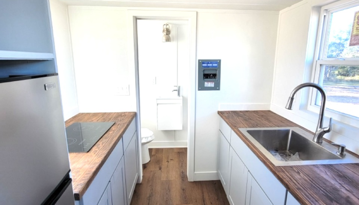 Tiny Town Orlando the Nest tiny house rental kitchen Tiny Town Orlando the Nest tiny house rental kitchen