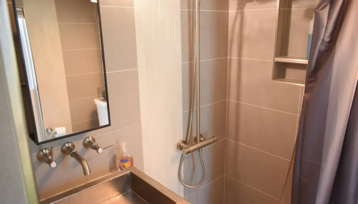 The Swan Tiny House Rental Shower The Swan Tiny House Rental Shower