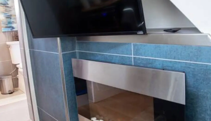 The Swan Tiny House Rental Entertainment Area The Swan Tiny House Rental Entertainment Area