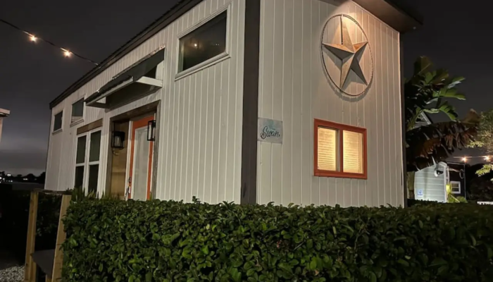 The Swan Tiny House Rental Orlando Night The Swan Tiny House Rental Orlando Night