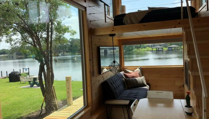 The View Tiny House Rental Living area The View Tiny House Rental Living area