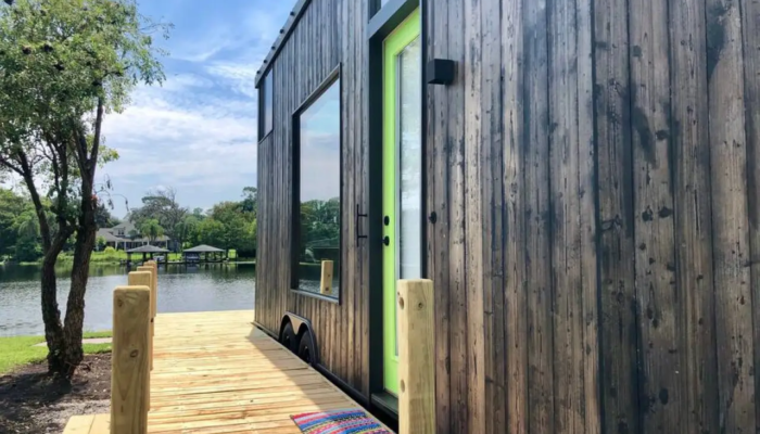 The View Tiny House Rental Front Patio Deck The View Tiny House Rental Front Patio Deck