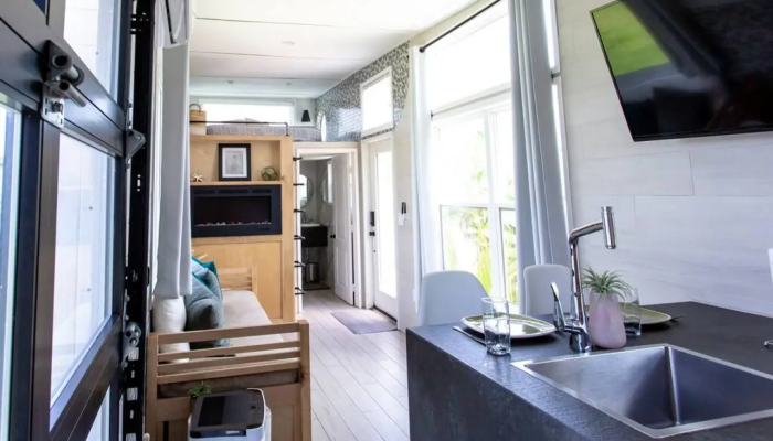 The Venice Tiny House Rental Kitchen & Living area The Venice Tiny House Rental Kitchen & Living Area