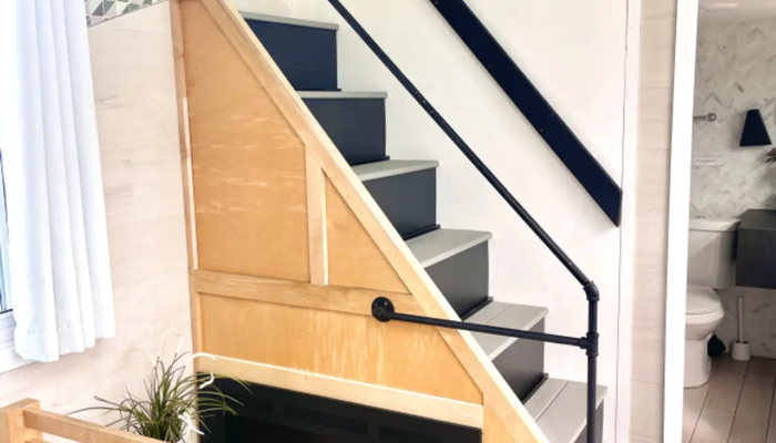 The Venice Tiny House Rental Stairs to Loft Bedroom The Venice Tiny House Rental Stairs to Loft Bedroom
