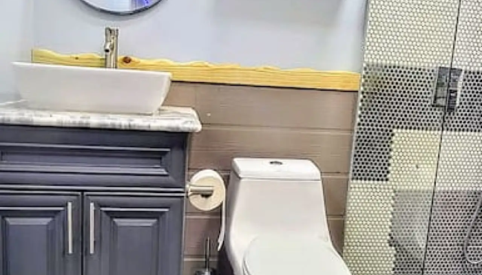 The Sunshine Shack Tiny House Rental Bathroom The Sunshine Shack Tiny House Rental Bathroom