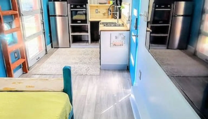 The Sunshine Shack Bed Living Area The Sunshine Shack Tiny House Rental Bed Living Area