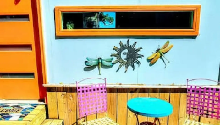 The Sunshine Shack Tiny House Rental Front Patio The Sunshine Shack Tiny House Rental Front Patio