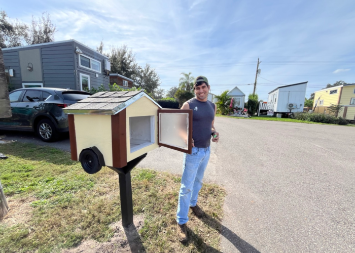 Tiny Town Orlando outdoor neighborhood library for residents Tiny Town Orlando outdoor neighborhood library for residents