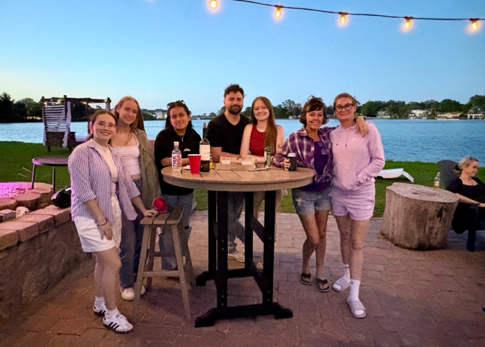 Outdoor social event with string lights Tiny Town Orlando Outdoor social event with string lights Tiny Town Orlando