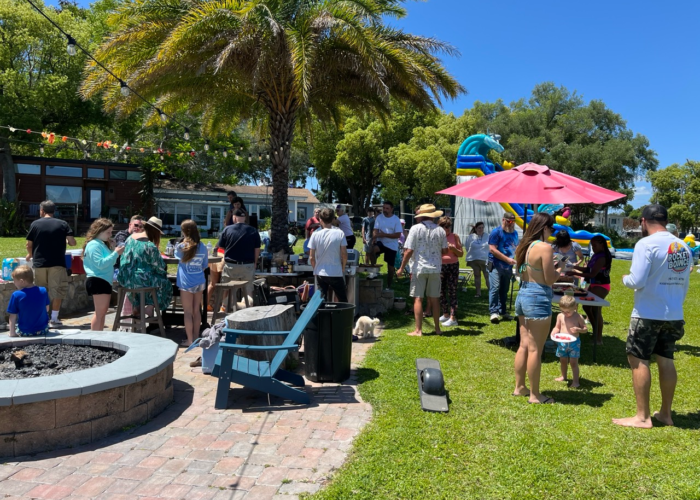 Families enjoying lakeside living Tiny Town Orlando Families enjoying lakeside living Tiny Town Orlando
