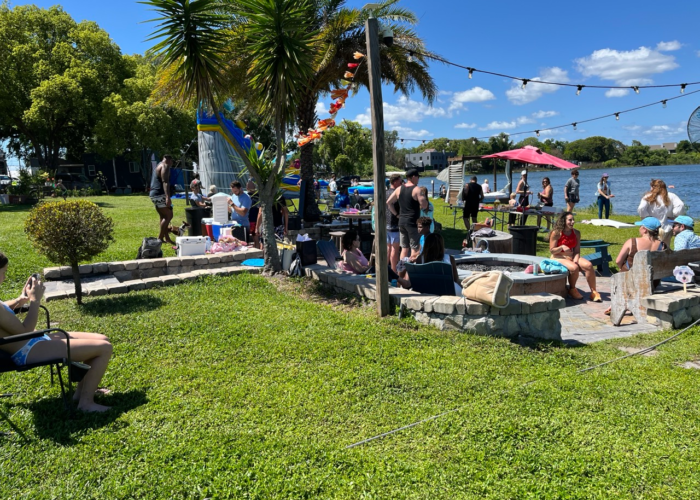 Kayaking and paddleboarding at Orlando lake community Kayaking and paddleboarding at Orlando lake community