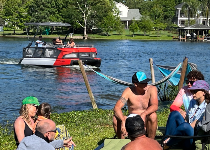 Pontoon boat ride lakefront Orlando community Pontoon boat ride lakefront Orlando community