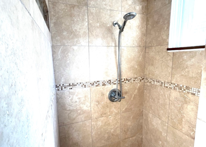 Modern tile shower small studio bathroom Tiny Town Modern tile shower small studio bathroom Tiny Town